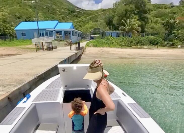 Guests loading onto Perfect Life Charters’ Xplorer for a snorkeling trip, sunset cruise, or water taxi service.