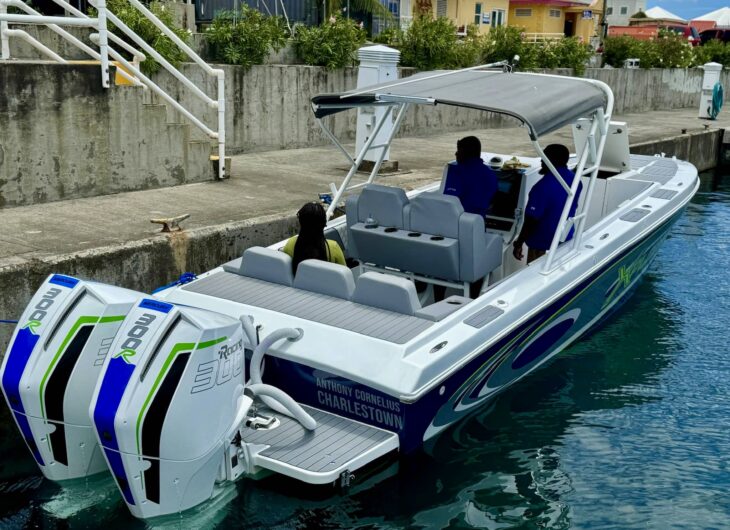 Passengers seated and ready for a water taxi ride aboard Perfect Life Charters’ Xplorer.